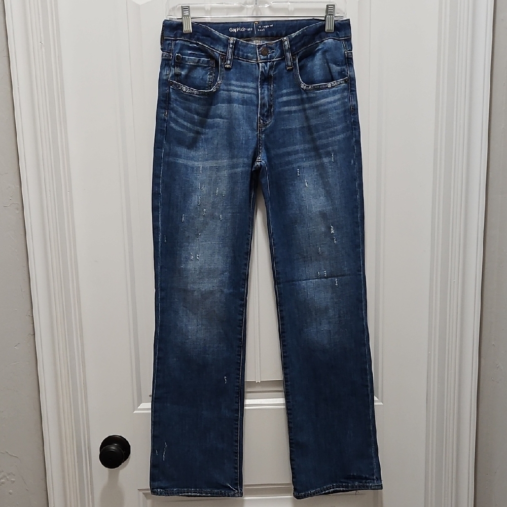Gap Kids Bootcut Distressed Denim Jeans